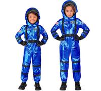 Widmann Blue Astronaut (Jumpsuit, Helmet) (128 cm / 5-7 Years) Blue