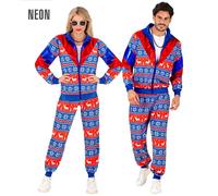 Widmann Blue-Red Merry Christmas Party Fashion Tracksuit (Jacket, Pants) (XL) Bl