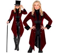 Widmann Burgundy Velvet Gothic Coat (XL) Bordeaux