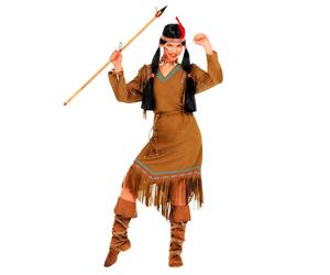 Widmann Cheyenne (Dress, Belt, Headband With Feather) (S) Brown
