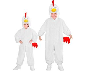 Widmann Chicken In Soft Plush (Hooded Jumpsuit With Mask) (98 cm / 1-2 Years) Wh