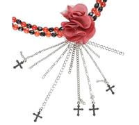 Widmann - Collar con flor gótica, Collar, bisutería, gótico, Día de los Muertos, Día de los Muertos, Halloween