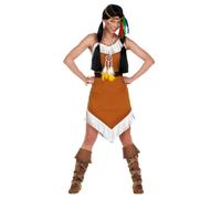 W WIDMANN MILANO Party Fashion - Disfraz de comanche, vestido con cinturón, diadema con pluma, india, Salvaje Oeste