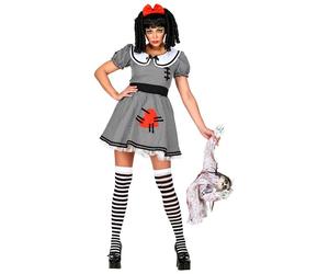 Widmann Creepy Doll (Dress With Crinoline Underskirt, Hair Bow) (M) Black