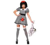 Widmann Creepy Doll (Dress With Crinoline Underskirt, Hair Bow) (S) Black