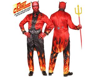Widmann Devil Fast Costume (Jacket, Pants, Gloves, Mask With Horns) (L) Differen