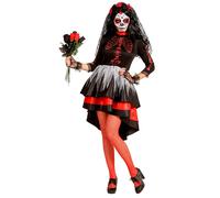 Widmann Dia De Los Muertos Bride (Dress, Flower Veil) (S) Different Colors