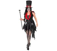 Widmann Dia De Los Muertos (Dress, Hat) (S) Black