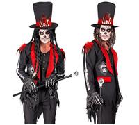 Widmann Dia De Los Muertos (Jacket With Vest, Hat) (L) Black