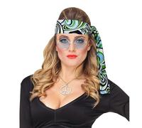 W WIDMANN MILANO Party Fashion - diadema años 60 y 70, cinta para el pelo, hippie, flower power, accesorio, carnaval