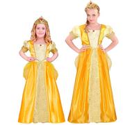 W WIDMANN MILANO Party Fashion - Disfraces de princesas para niños, amarillo dorado, vestido y tiara, reina, cuento, disfraces, carnaval