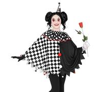 Widmann Disfraz infantil de arlequín 48145, poncho, manta, payaso, fiesta temática, carnaval, unisex, multicolor, talla única