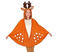 Widmann - Disfraz infantil de ciervo, poncho con capucha, manta, disfraz de animal, disfraz de Navidad