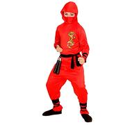 Disfraz de ninja dragón - 140 cm, rojo