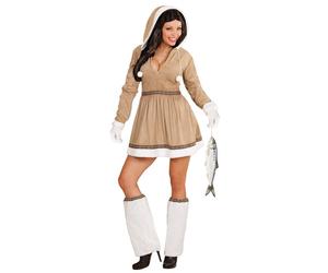 Widmann Eskimo (Hooded Dress, Leg Warmers, Gloves) (S) Brown