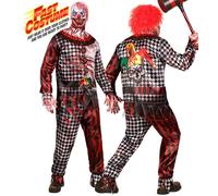 Widmann Evil Clown Fast Costume (Jacket, Pants, Gloves, Mask) (S) Different Colo