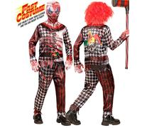 Widmann Evil Clown Fast Costume (Jacket, Pants, Gloves, Mask) (XL) Different Col