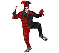 W WIDMANN MILANO Party Fashion - Disfraz Arlequín, Mono, Payaso Malvado, Terror, Asesino, Halloween