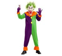Widmann Evil Jester (Coat, Pants, Hooded Mask) (164 cm / 14-16 Years) Black