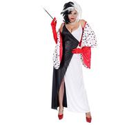 W WIDMANN MILANO Party Fashion - Disfraz de malvada señora, vestido con chaqueta, guantes, Halloween, carnaval