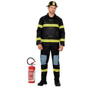 Widmann Firefighter (Coat, Pants, Helmet) (M) Black