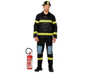 Widmann Firefighter (Coat, Pants, Helmet) (XL) Black
