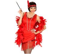 Widmann Flapper (Dress, Headband With Feather) (S) Red