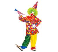Widmann Funny Clown (Coat With Collar, Pants, Hat) (140 cm / 8-10 Years) Differe