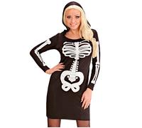 Widmann Glam Skeleton Girl (Hooded Dress) (S) Black