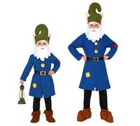 Widmann Gnome (Jacket, Belt, Hat With Beard) (128 cm / 5-7 Years) Blue