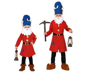Widmann Gnome (Jacket, Belt, Hat With Beard) (140 cm / 8-10 Years) Blue