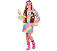 W WIDMANN MILANO Party Fashion - disfraz hippie niña, vestido, flower power, carnaval