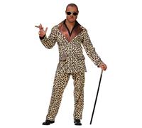 W WIDMANN MILANO Party Fashion - Disfraz Hustler, millonario, traje con estampado de leopardo, disfraces