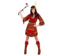 Widmann Indian (Dress, Apron, Boot Covers, Headband With Feather) (M) Brown