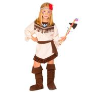 Widmann Indian Girl (Dress, Belt, Headband) (158 cm / 11-13 Years) Brown
