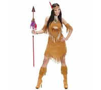 Widmann Indian Woman Suedelook (Dress, Cuffs, Headband) (L) Brown
