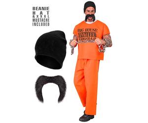 Widmann Inmate (Shirt, Pants, Cap, Moustache) (L) Orange