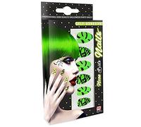 WIDMANN ? Juego 12 uñas fluorescentes murciélagos Womens, Verde, talla única, vd-wdm05368