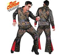 Widmann King Of Rock'N'Roll Fast Costume (Jacket, Pants) (M) Black
