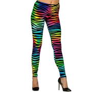 Widmann - Leggings 80s, años 80, fiebre disco, mal gusto, estampado de rayas, fiesta temática, carnaval
