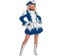 Widmann Majorette (Jacket, Skirt With Petticoat, Boot Covers, Hat) (M) Blue