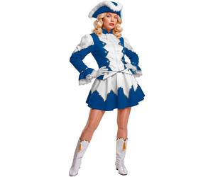 Widmann Majorette (Jacket, Skirt With Petticoat, Boot Covers, Hat) (M) Blue