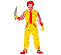 Widmann Mckiller Clown (Jumpsuit, Footless Socks, Scarf) (M) Yellow