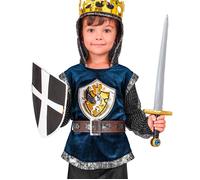 Widmann Medieval Knight (Hooded Coat, Belt) (116 cm / 4-5 Years) Blue