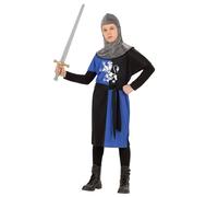 Widmann Medieval Warrior - Blue (Coat, Belt, Hood) (128 cm / 5-7 Years) Differen