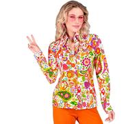 WIDMANN MILANO PARTY FASHION - 60s blusa para damas, hippie, reggae, flower power, disco fever, Schlagermove