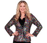 WIDMANN MILANO PARTY FASHION - Blazer de moda de fiesta con lentejuelas para señoras, arco iris, Disco Fever, Schlagermove, Chaqueta