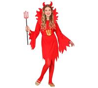 WIDMANN MILANO PARTY FASHION - Disfraz de diablo para niños, vestido, cinturón con maxi cuello, diablo, demonio, fiesta de disfraces, carnaval, Halloween