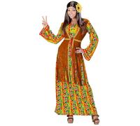 WIDMANN MILANO PARTY FASHION - Disfraz Hippie Mujer, vestido, flower power, disfraces
