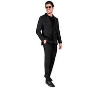 WIDMANN MILANO PARTY FASHION - Disfraz Mr. Sparkling, traje negro con purpurina, chaqueta y pantalón, showman, fiebre de discoteca, fiesta temática de casino, Nochevieja